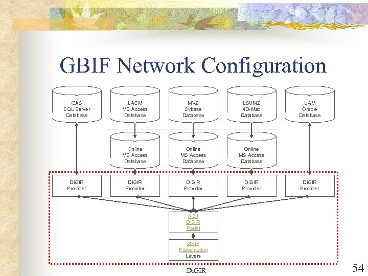 GBIF Network Configuration CAS SQL Server Database MVZ Sybase Database LSUMZ 4 D-Mac Database