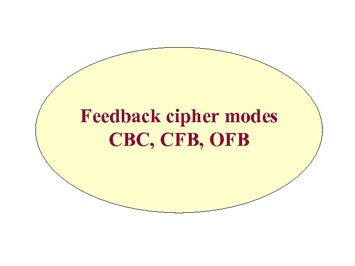 Feedback cipher modes CBC, CFB, OFB 