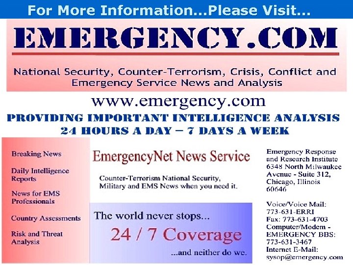 For More Information…Please Visit… 