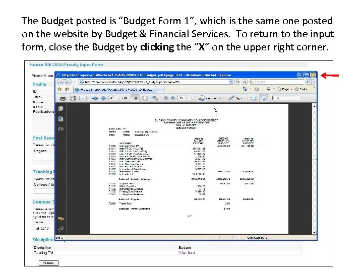 The Budget posted is “Budget Form 1”, which is the same one posted on