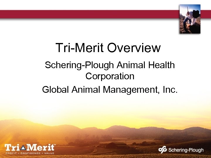 Tri-Merit Overview Schering-Plough Animal Health Corporation Global Animal Management, Inc. 