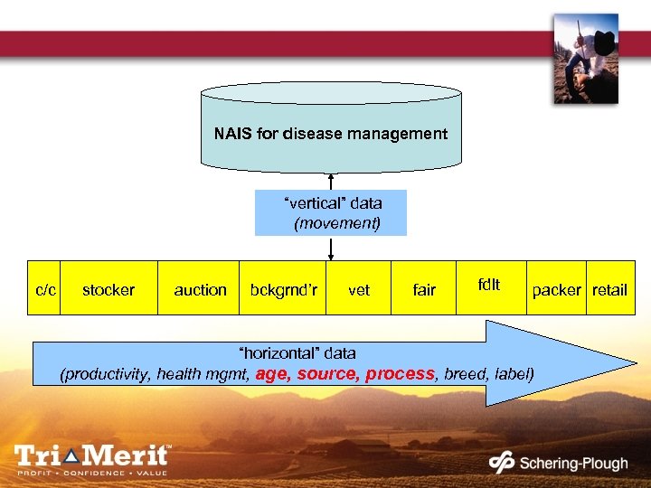 NAIS for disease management “vertical” data (movement) c/c stocker auction bckgrnd’r vet fair fdlt