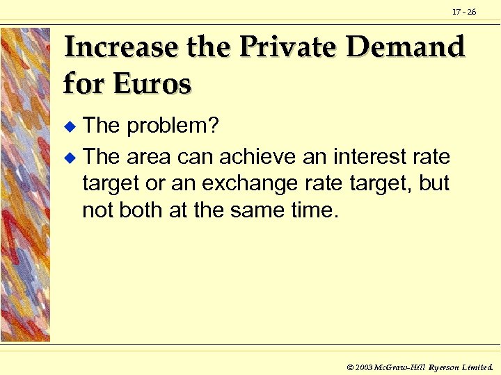 17 - 26 Increase the Private Demand for Euros The problem? u The area