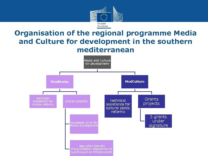 Organisation of the regional programme Media and Culture for development in the southern mediterranean