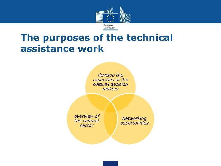 The purposes of the technical assistance work develop the capacities of the cultural decision