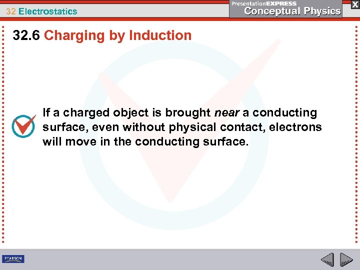 32 Electrostatics 32. 6 Charging by Induction If a charged object is brought near