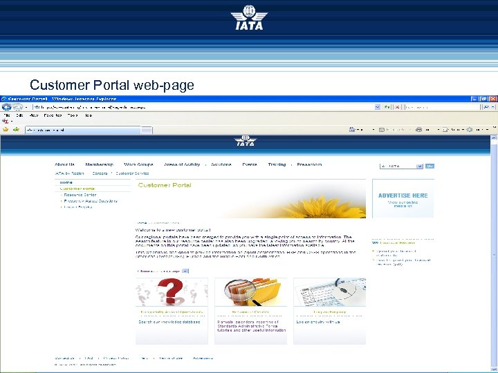 Customer Portal web-page 