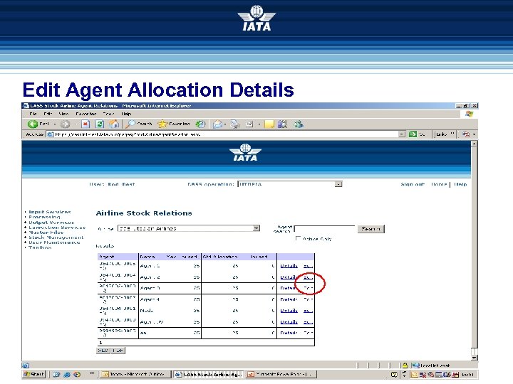 Edit Agent Allocation Details 