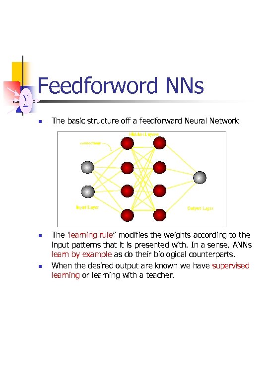 Feedforword NNs n n n The basic structure off a feedforward Neural Network The