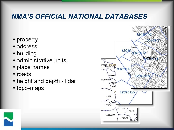 NMA’S OFFICIAL NATIONAL DATABASES • property • address • building • administrative units •