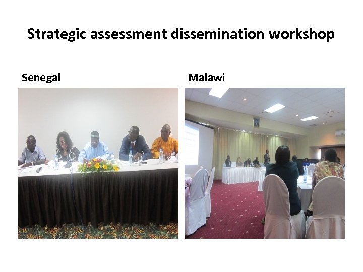 Strategic assessment dissemination workshop Senegal Malawi 