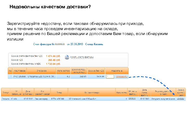 Недовольны качеством доставки? Зарегистрируйте недостачу, если таковая обнаружилась приходе, мы в течение часа проведем