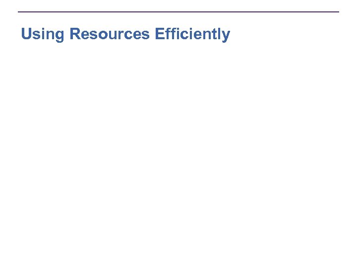 Using Resources Efficiently 