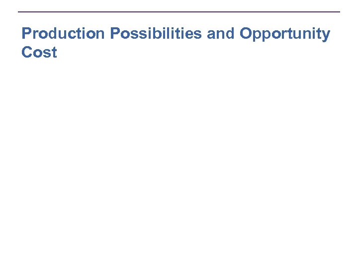 Production Possibilities and Opportunity Cost 
