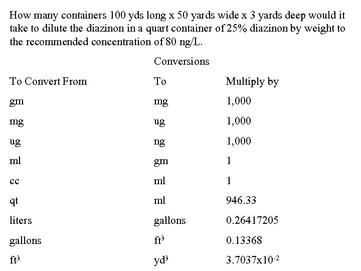 How many containers 100 yds long x 50 yards wide x 3 yards deep