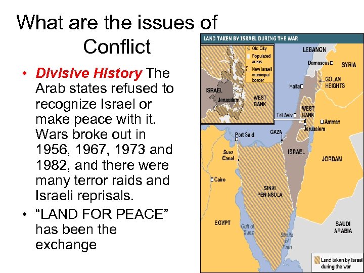 What are the issues of Conflict • Divisive History The Arab states refused to