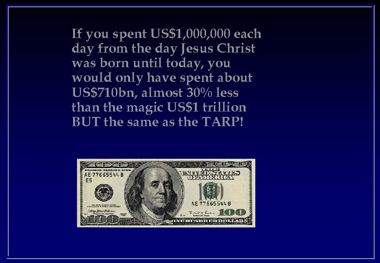 If you spent US$1, 000 each day from the day Jesus Christ was born
