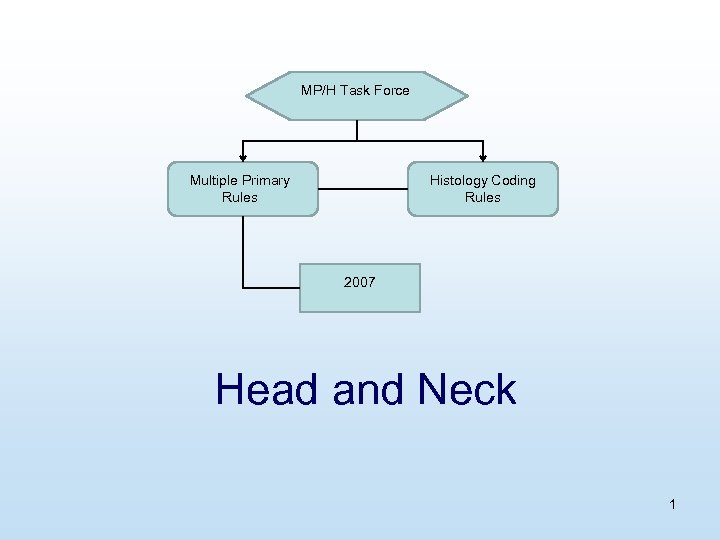 MP/H Task Force Multiple Primary Rules Histology Coding Rules 2007 Head and Neck 1