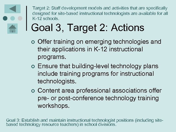 Target 2: Staff development models and activities that are specifically designed for site-based instructional