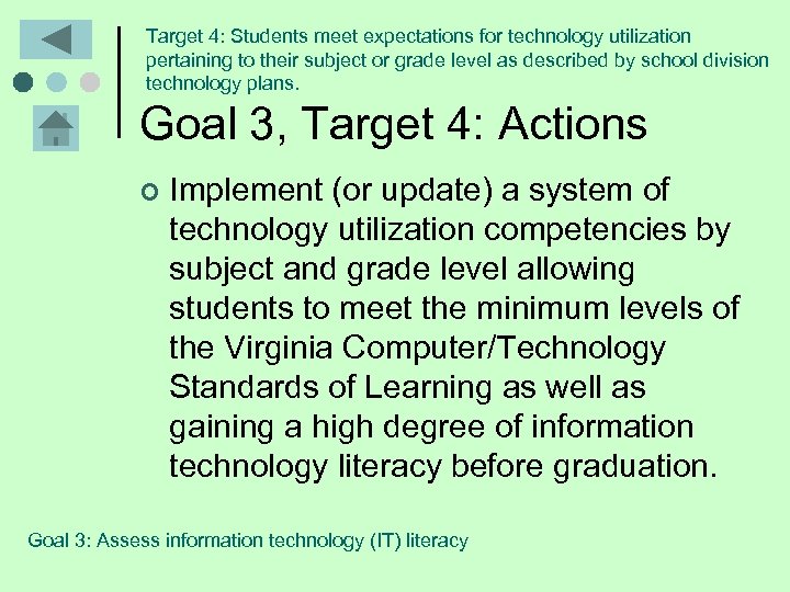 Target 4: Students meet expectations for technology utilization pertaining to their subject or grade