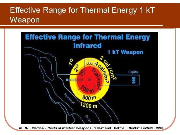 Effective Range for Thermal Energy 1 k. T Weapon AFRRI, Medical Effects of Nuclear
