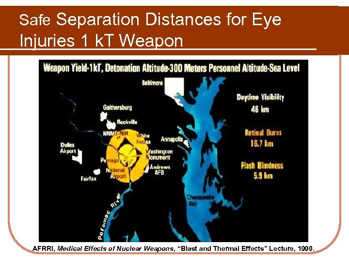 Safe Separation Distances for Eye Injuries 1 k. T Weapon AFRRI, Medical Effects of