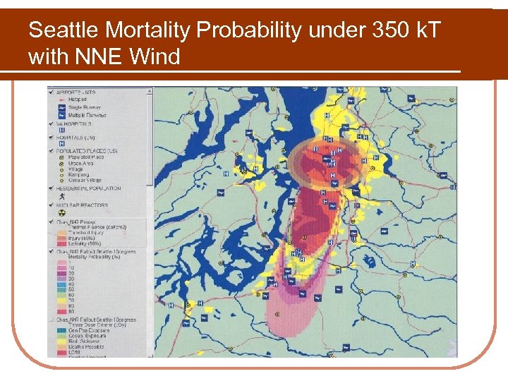 Seattle Mortality Probability under 350 k. T with NNE Wind 
