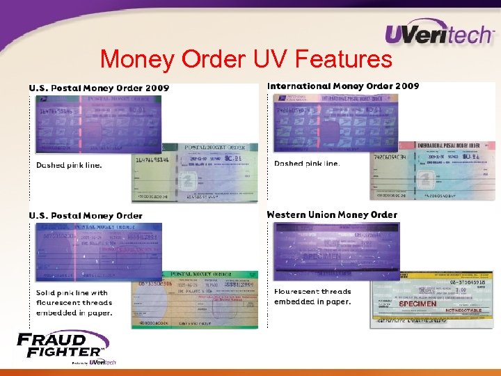 Money Order UV Features 
