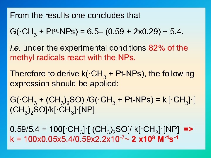 From the results one concludes that G(·CH 3 + Pto-NPs) = 6. 5– (0.