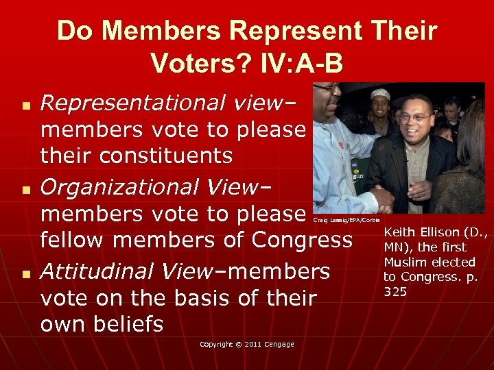 Do Members Represent Their Voters? IV: A-B n n Representational view– members vote to