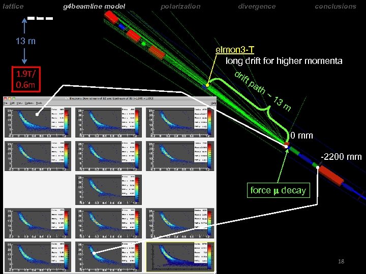 lattice g 4 beamline model polarization 13 m divergence conclusions elmon 3 -T long