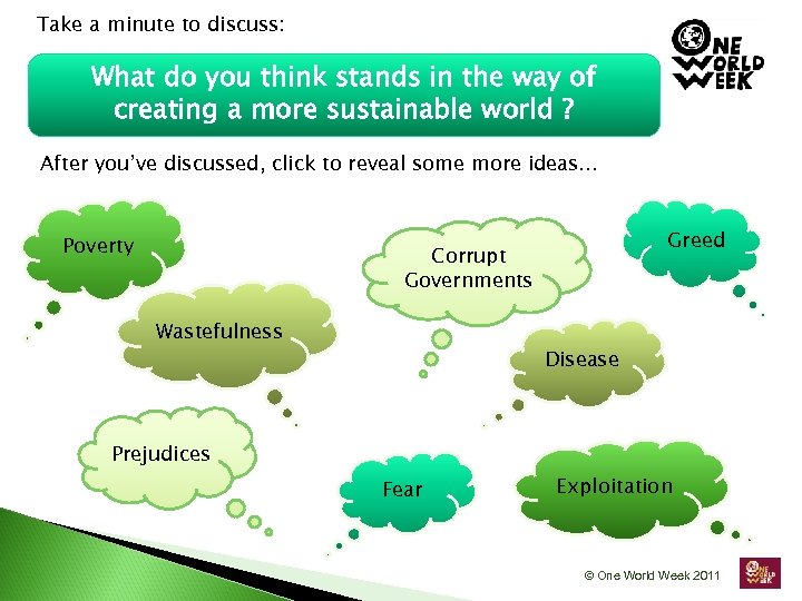 Take a minute to discuss: What do you think stands in the way of