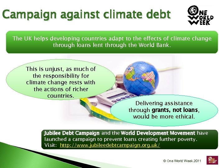 Campaign against climate debt The UK helps developing countries adapt to the effects of