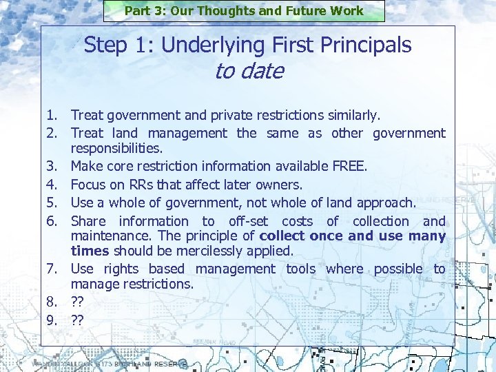 Part 3: Our Thoughts and Future Work Step 1: Underlying First Principals to date