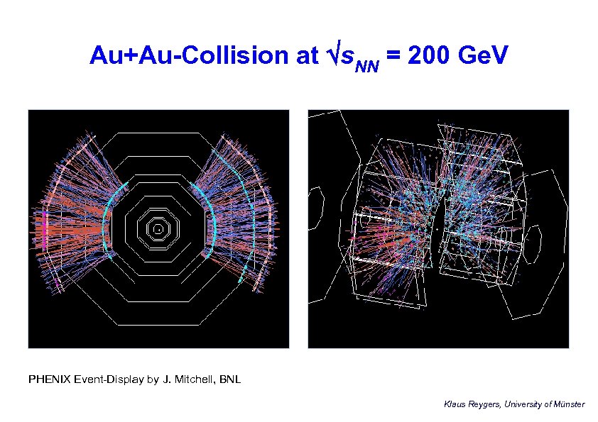 Au+Au-Collision at s. NN = 200 Ge. V PHENIX Event-Display by J. Mitchell, BNL