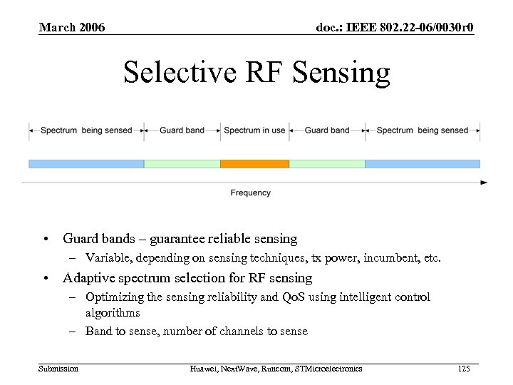 March 2006 doc. : IEEE 802. 22 -06/0030 r 0 Selective RF Sensing •