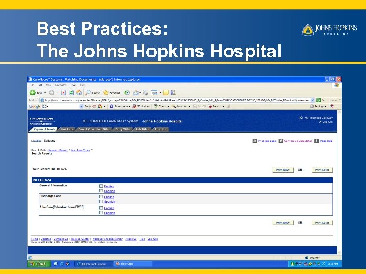 Best Practices: The Johns Hopkins Hospital 
