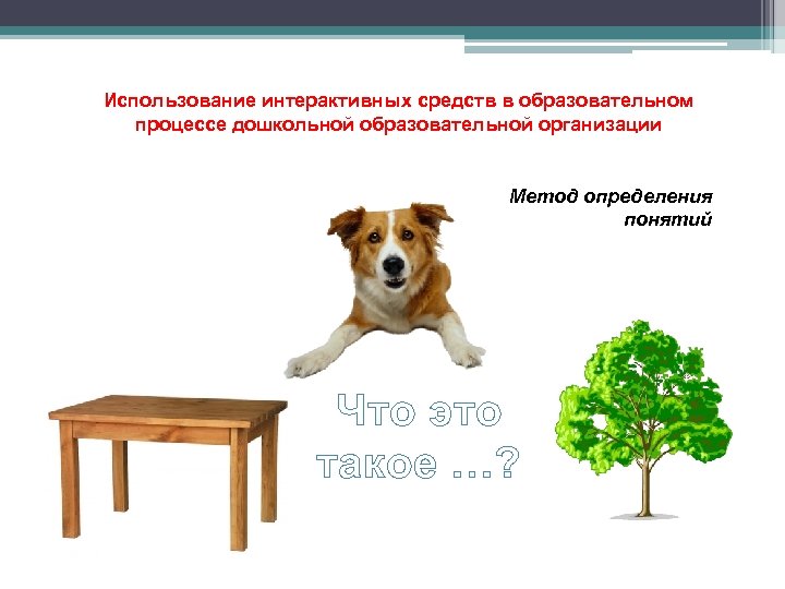 Использование интерактивных средств в образовательном процессе дошкольной образовательной организации Метод определения понятий Что это