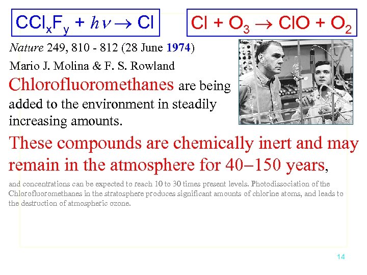 CClx. Fy + hn Cl Cl + O 3 Cl. O + O 2