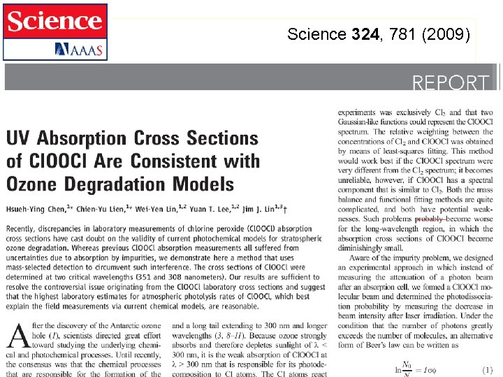 Science 324, 781 (2009) 58 
