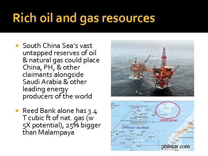 Rich oil and gas resources South China Sea’s vast untapped reserves of oil &