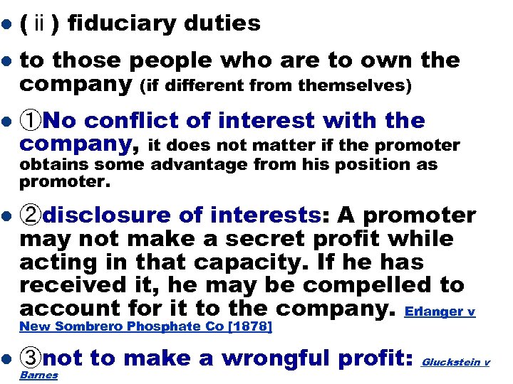 l (ⅱ) fiduciary duties l to those people who are to own the company