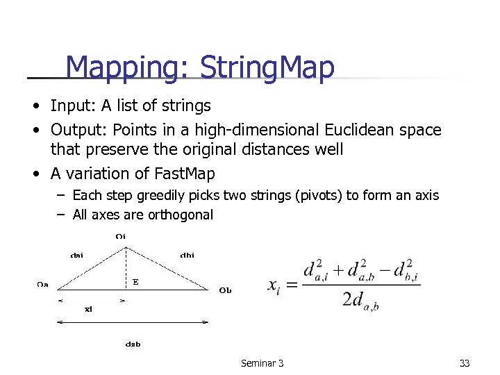 Mapping: String. Map • Input: A list of strings • Output: Points in a