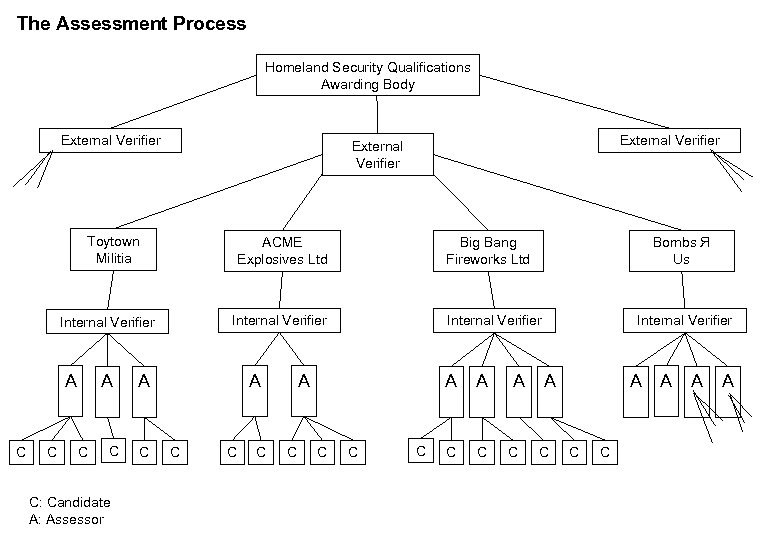 The Assessment Process Homeland Security Qualifications Awarding Body External Verifier Toytown Militia ACME Explosives