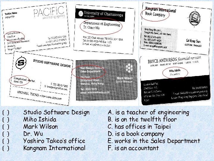 ( ) ( ) ( ) Studio Software Design Miho Ishida Mark Wilson Dr.