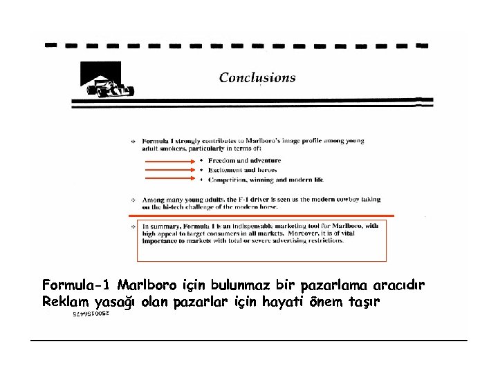 Formula-1 Marlboro için bulunmaz bir pazarlama aracıdır Reklam yasağı olan pazarlar için hayati önem