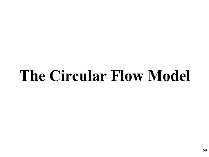 The Circular Flow Model 50 