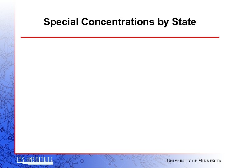 Special Concentrations by State 