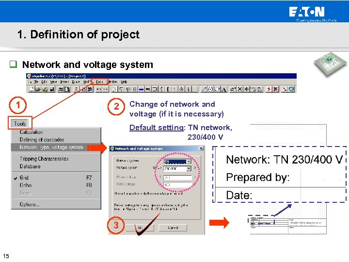 1. Definition of project q Network and voltage system 1 2 Change of network