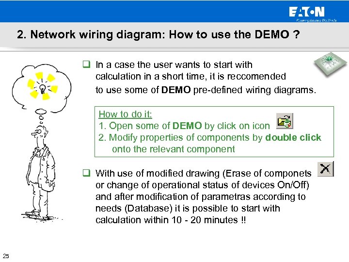 2. Network wiring diagram: How to use the DEMO ? q In a case